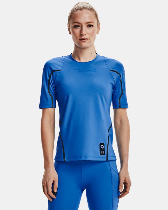 Women's UA + Virgin Galactic RUSH™ Short Sleeve, Blue, pdpMainDesktop image number 0